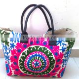 New beautiful bright colors suzani bags embroidered shoppers bag