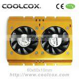 COOLCOX HD-6010-21,PC SATA IDE 3.5" HARD DISK DRIVE HDD COOLER 2 FANS,HDD COOLING FANS,DUAL 60X60X10MM FANS thumbnail-1