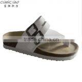 2016 Women Cork Slipper New Design White PU With Hasps Cheap Fashion Cork Slipper