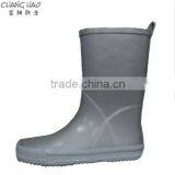 Rubber Rain Boot Women Fashion Silver Flat Boot Without Printed