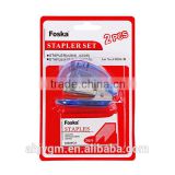 Hot sale 2pcs plastic stpler set with stapler&staples with good quality