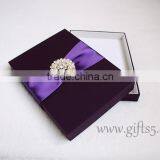 Gracefull Handmade Purple Wedding Invitation Gift Boxes thumbnail-4