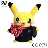 Pokemon pikachu plush toy with stewardess uniforms made in china