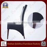 Black and White Timber Look Aluminum Restaurant Banquet Chair thumbnail-3