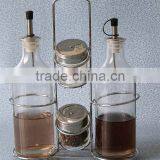 Clear Glass CRUTE Jar Set With Metal Rack thumbnail-1
