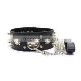 LEATHER NECK COLLAR WITH LONG CHAIN FOR SEX FEMALE SEX TOYS LEATHER NECK COLLAR SEX WHOLESALE SEX LADIES NECK COLLARS FOR SEX thumbnail-1