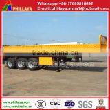 Heavy Duty Tri Axle Flatbed Side Wall Open Cargo Semi Truck Trailer for Sale Draw Bar Trailer thumbnail-5