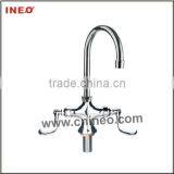 Double Handle Single Hole Swivel Base Kitchen Faucet thumbnail-1