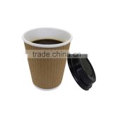 Disposable custom printed different size double PE wall kraft paper cups