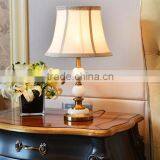 European Style Metal Carving Decoration White Color Lampbody Fabric Lampshade Home Use Table Lamp thumbnail-1