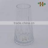 Clear Ribbed Conical Glass Bud Vase thumbnail-1