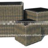 Wicker Planter, Poly Rattan Planter thumbnail-1