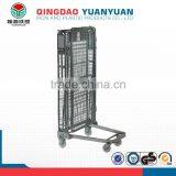 Warehouse Security Logistics Roll Pallet Trolley Steel Galvanized Storage Metal Collapsible Container Cage Wire Mesh thumbnail-2