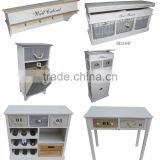 Mediterranean Style Distressed White Wooden Coffee Table With Drawers thumbnail-2