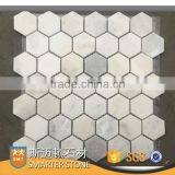 Paradise White Marble Mosaic Stone Hexagonal Shape With a Mesh