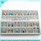 Customize Grey Lint Necklace Display Tray With Many Grid thumbnail-1
