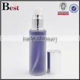 50ml Hot Products Cosmetic Frosted Logo Screen Printing Custom Made Glass Bottle for Lotion With Silver Aluminum Pump and Cover thumbnail-2