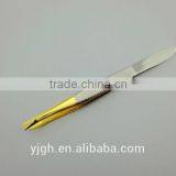 Promotion Gift Makeup Accessories Eyelash Polish Gold Tweezer Item HXB-7# thumbnail-1