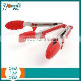 Heat Resistance Non-Stick Tong With Built-in Stand For Silicone Gripper Set of 9 and 12 Inch Stainless Steel Food Tongs thumbnail-1