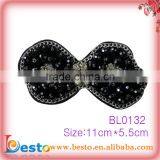 BL0132 Black Custom Wholesale Rhinestone Beaded Applique for Garments Accessories thumbnail-1