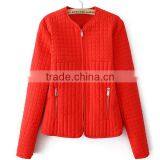 New Design Fashion Golden Zipper Long Sleeves High Quality Garment Manufacturer Wester and European Down Polyester Jacket thumbnail-4