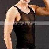 Custom Men's Sey Ultra-thin Vest Transparent Mesh See-thru Tank Tops Breathable Sport GYM Work Out Gay thumbnail-2