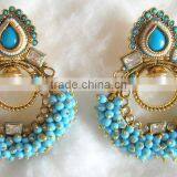 Beads Polki Chand Bali Gold Tone Dangler EARRINGS1 thumbnail-2