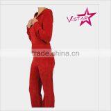 Custom Hoody Velvet Tracksuit Whit Hood Women Velour Tracksuit thumbnail-3