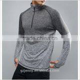 Wholesale Long Sleeve Seamless Gym Zip Top In Gray thumbnail-1