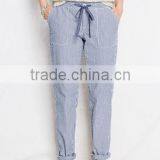 clothing wholesale print stripe shinny pants