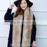 2016 New Fashion Autumn and Winter Womens Faux Raccon Fox Fur Collar Muffler Fur Scarf Faux Long Scarf Cape Winter Scarf thumbnail-4
