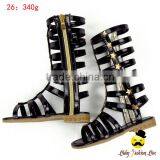 Summer Stylish Kids Plian Color Color PU Snadals Young Girl Gaiters Vintage Boots Shoes With Zipper thumbnail-2