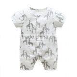 Short Sleeve Newborn Baby Boy Woven Cotton Printing Clothes thumbnail-1
