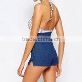 Runwaylover 5305 High Quality Ladies Sexy High Waist Blue Denim Shorts thumbnail-2