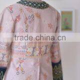 Handmade Boho Jacket With Embroidery, Made of Kantha Fabric ~ Large thumbnail-3