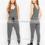 Women Relaxed Fit Scoop Neck Sports Wear Jumpsuit With Pockets 2015 thumbnail-1