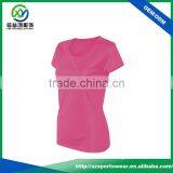 High Quality Simple Design Deeply O-neck Women's Polyester T-shirt thumbnail-3