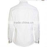 White Contrast Color Trim Long Sleeve Dress Shirt thumbnail-2