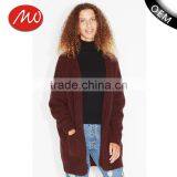 Winter Chunky Heavy Gauge Open Front 100% Wool Cardigan Sweater for Women thumbnail-1