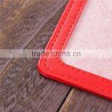 Hot Selling Orange Red Leather Vertical ID Card Holders thumbnail-2