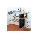 Sell Glass Basin With Glass Bedplate and Stainless Steel Towel Rack thumbnail-1