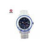 White Wristband Silicone Blue Dial Ladies Silicone Ice Watch Stainless Steel Back Cover