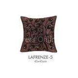 18 X 18 Applique Large Pillow Covers Cozy Brown For Living Room Couch , Invisible Zipper