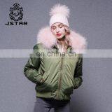 Good Price Goose Down Bomber Jacket Wholesale Real Fur Hooded Winter Coat for Women thumbnail-4