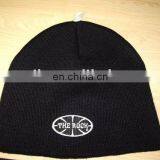 Black Winter Hat With White LOGO