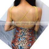 Fashion Hot Sexy Women 2020 Summer Print Leopard Halter Dress Sleeveless Backless Butterfly Bodycon Mini Dress thumbnail-5
