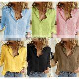 2020 Autumn Linen White Shirt Femme Womens Tops Fashion Long Sleeve Korean Woman Blouse thumbnail-1