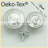 Flat Brass Silver Jeans Button