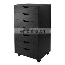 Black Veneer MDF Storage Office File Cabinet thumbnail-1