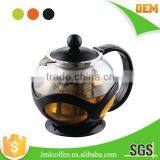 Glass Tea Pot With Various Color to Choose , Anti-slip Design ,SS 304# Tea Filter thumbnail-2